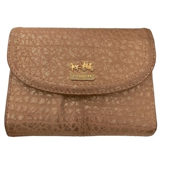Coach Madison Gold Metallic Leather Maggie Wallet